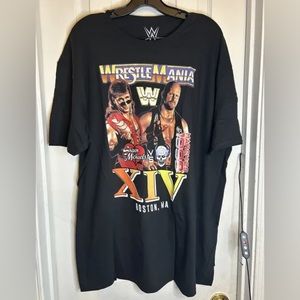 NWOT WWE 1998 WRESTLEMANIA BLACK T-SHIRT MENS-M MEDIUM-STONE COLD SHAWN MICHAELS